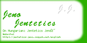 jeno jentetics business card